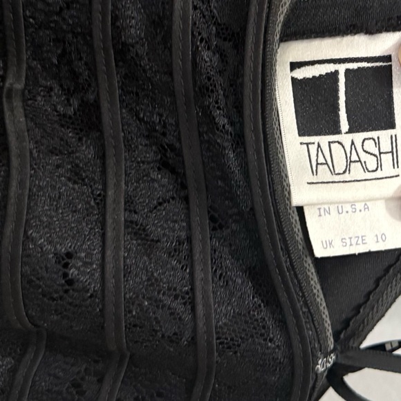 Tadashi Shoji Dress Vintage 10 Gown Lace Strapless Black Cocktail Party Evening - Picture 4 of 6